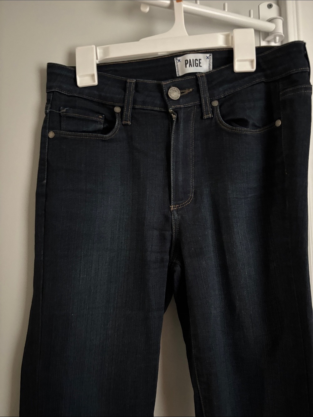 PAIGE Straight Leg Jeans in Dark Indigo
